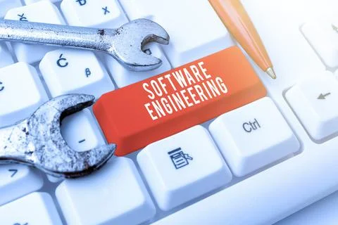 Sign displaying Software Engineering. Business idea Program Development in Foto stock