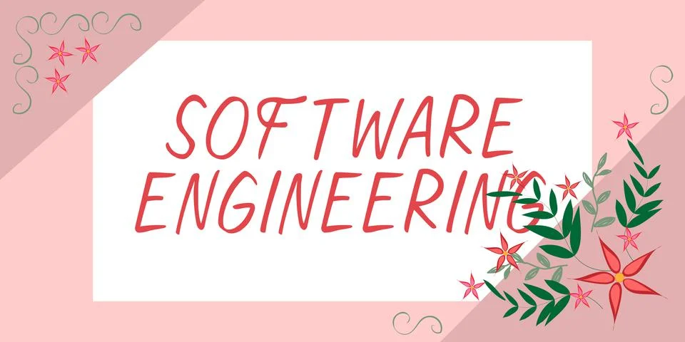 Sign displaying Software Engineering. Word Written on Program Development in イラスト素材