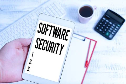 Sign displaying Software Security. Business approach implemented to protect Foto stock