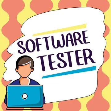 Sign displaying Software Tester. Concept meaning implemented to protect software イラスト素材