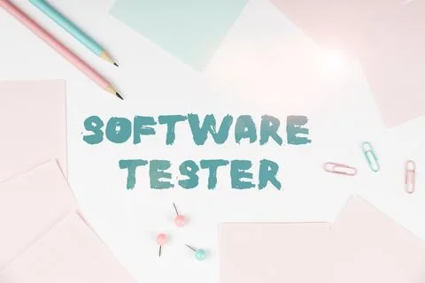 Sign displaying Software Tester. Conceptual photo implemented to protect Stock Photos