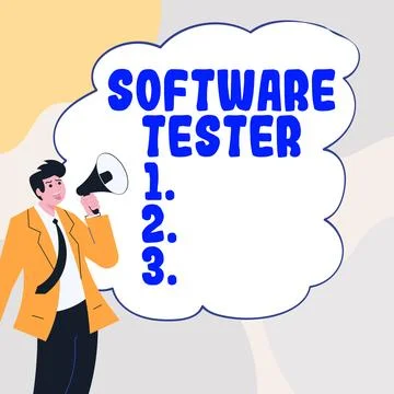 Sign displaying Software Tester. Internet Concept implemented to protect Stock Illustration