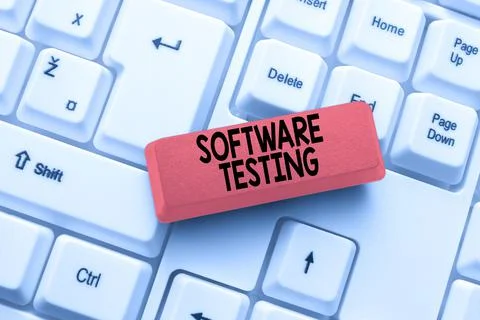 Sign displaying Software Testing. Word Written on investigation provide Stock Photos
