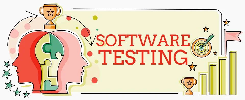 Sign displaying Software Testinginvestigation provide information about the 스톡 일러스트