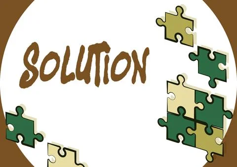 Sign displaying Solution. Business idea the ways to solve a problem or tackle a Illustrazione stock