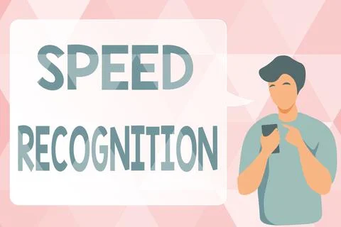 Sign displaying Speed Recognition. Internet Concept technology used to detect Stock Illustration
