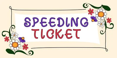 Sign displaying Speeding Ticket. Internet Concept psychological test for the Stock Illustration