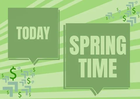 Sign displaying Spring Time. Concept meaning temperate season of the year Illustrazione stock