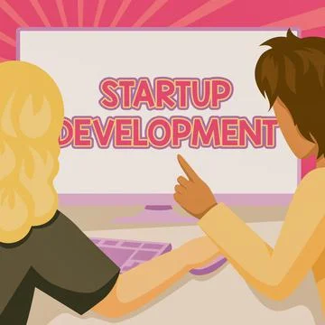 Sign displaying Startup Development. Business idea efficiently develop and Stock Illustration