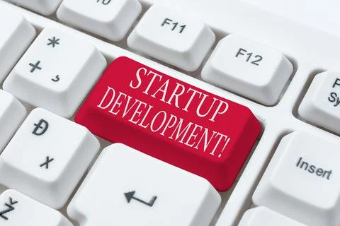 Sign displaying Startup Development. Word Written on efficiently develop and 写真素材