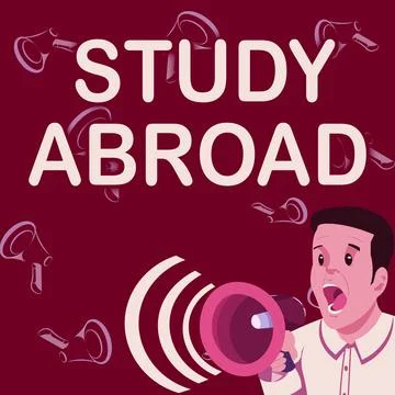 Sign displaying Study Abroad. Word Written on Pursuing educational opportunities Stock Illustration