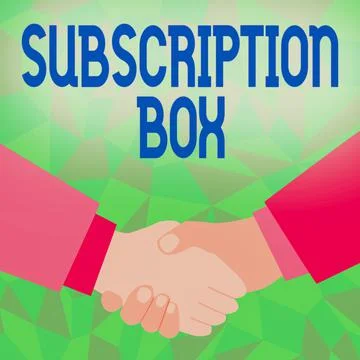 Sign displaying Subscription Box. Conceptual photo button if you clicked on will Ilustración de archivo
