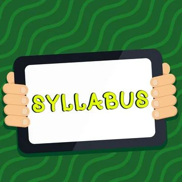 Sign displaying Syllabus. Internet Concept a summary outline of a discourse Stock Illustration