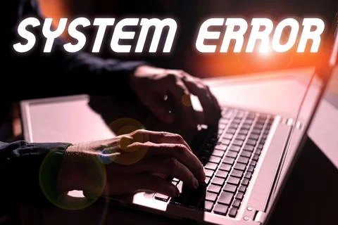 Sign displaying System Error. Business showcase Technological failure Software Stockfoto's