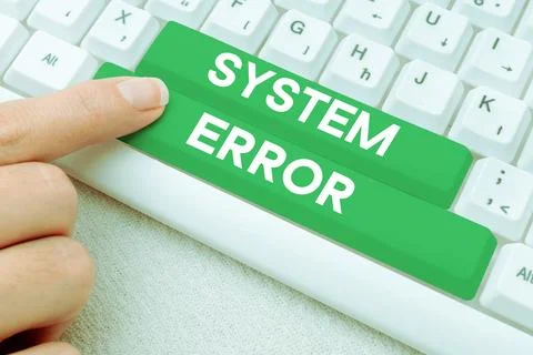 Sign displaying System Error. Business overview Technological failure Software Stockfoto's
