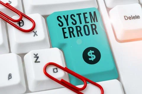 Sign displaying System Error. Internet Concept Technological failure Software Fotos de archivo