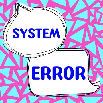 Sign displaying System Error. Word Written on Technological failure Software Stock-Illustration