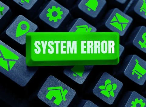Sign displaying System Error. Word for Technological failure Software collapse Foto stock