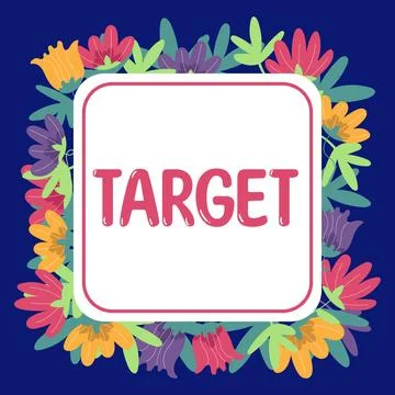 Sign displaying Target. Internet Concept person object or place selected as the Stock Illustration