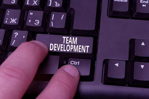 Sign displaying Team Development. Conceptual photo learn why and how small Stock Photos