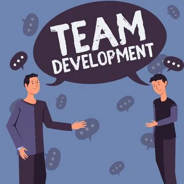 Sign displaying Team Developmentlearn why and how small groups change over time 库存插图