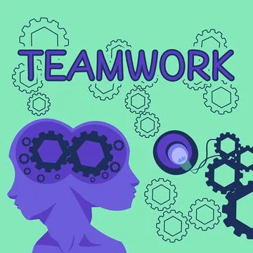 Sign displaying Teamwork. Concept meaning the group s is collaborative effort to Stock Illustration