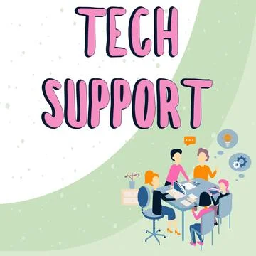 Sign displaying Tech Support. Business concept Assisting individuals who are イラスト素材