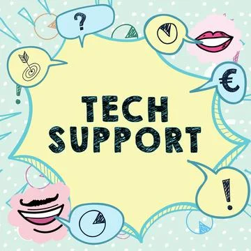 Sign displaying Tech Support. Concept meaning Assisting individuals who are イラスト素材