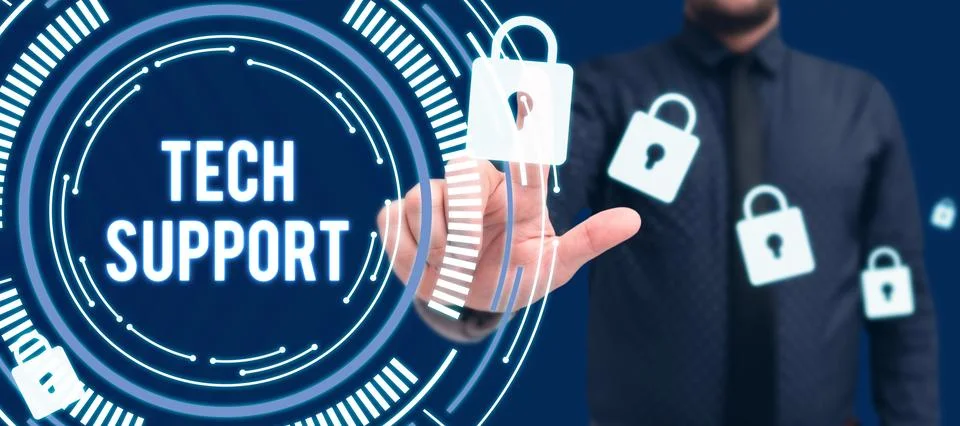Sign displaying Tech Support. Conceptual photo Assisting individuals who are Foto stock