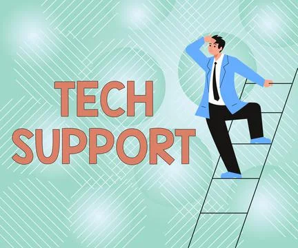 Sign displaying Tech Support. Word Written on Assisting individuals who are Stockillustratie