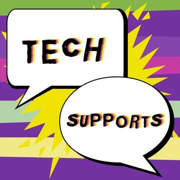 Sign displaying Tech Supports. Internet Concept Help given by technician Online Illustrazione stock