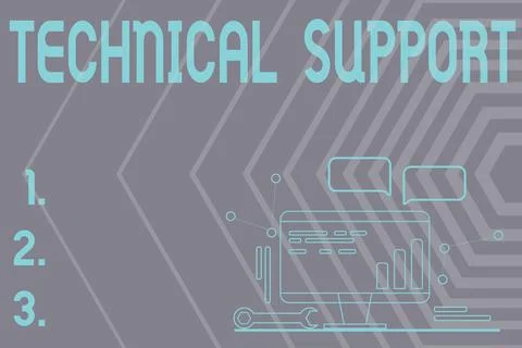 Sign displaying Technical Support. Business concept a service provided by a 스톡 일러스트