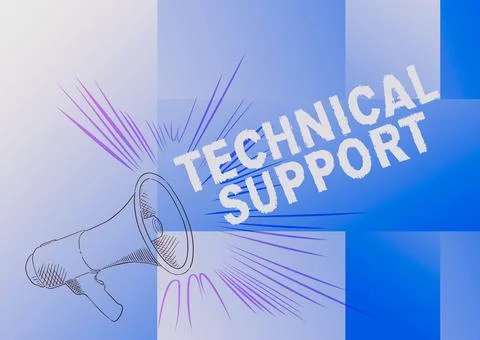 Sign displaying Technical Support. Concept meaning Repair and advice services to 스톡 일러스트