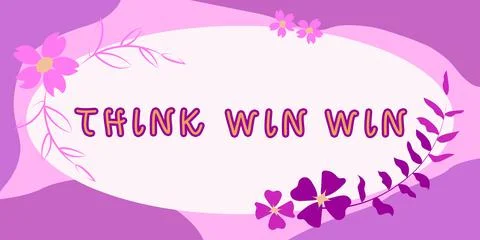 Sign displaying Think Win Win. Business showcase Request for information Asking Illustrazione stock