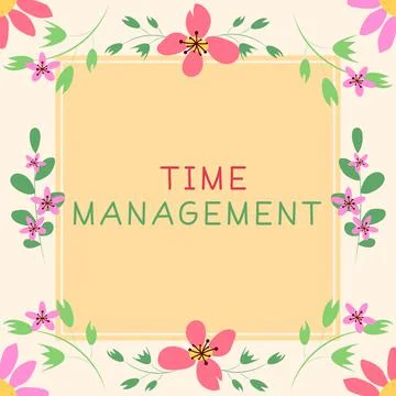 Sign displaying Time Management. Conceptual photo Schedule Planned for Job Ilustração Stock