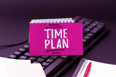 Sign displaying Time Plan. Internet Concept a system for paying for goods by Fotos Stock
