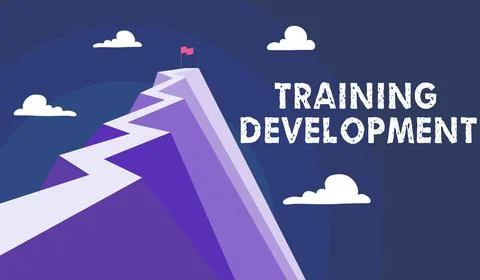 Sign displaying Training Development. Business approach Learn and Expand skills Illustrazione stock