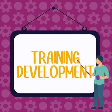 Sign displaying Training Development. Word for Learn and Expand skills and Illustrazione stock