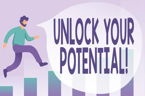 Sign displaying Unlock Your Potential. Conceptual photo release possibilities Stock Illustration