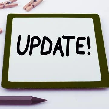 Sign displaying Update. Concept meaning Make something more modern Adding new 스톡 사진