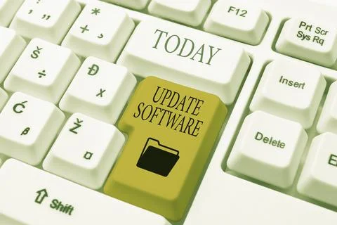 Sign displaying Update Software. Conceptual photo replacing program with a newer 스톡 사진