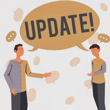 Sign displaying Update. Word for Up to date Make something more modern or upd 스톡 일러스트