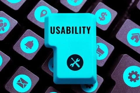 Sign displaying Usability. Internet Concept A word assosiated with how one rates Stock Photos