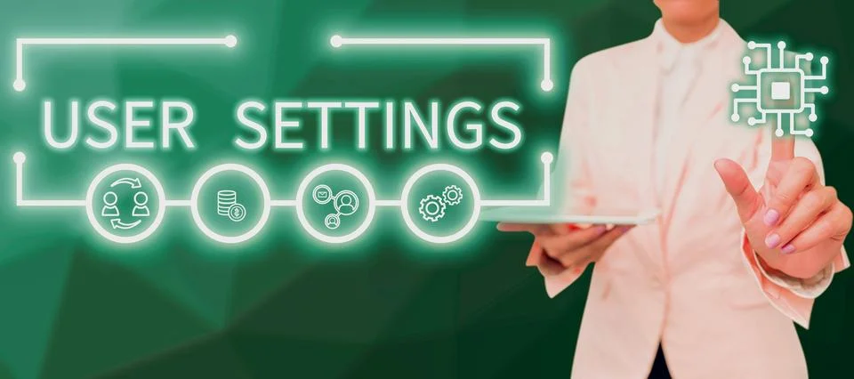Sign displaying User Settings. Conceptual photo Configuration of appearance Stock Photos
