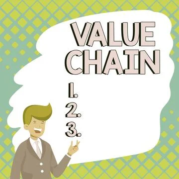 Sign displaying Value Chain. Internet Concept Business manufacturing process Illustrazione stock