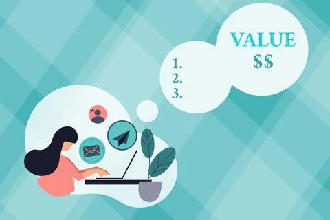 Sign displaying Value Dolar. Concept meaning the worth of the process id of the Stock Illustration