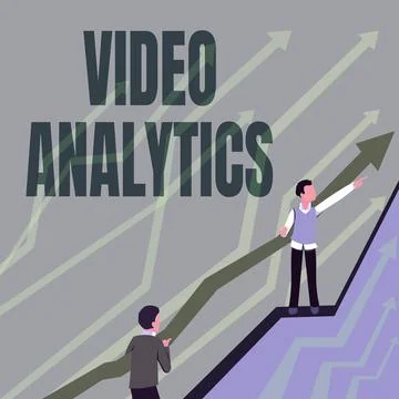 Sign displaying Video Analytics. Concept meaning analyzing video to detect and Stock Illustration