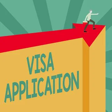 Sign displaying Visa Application. Internet Concept an process of getting an Stock Illustration