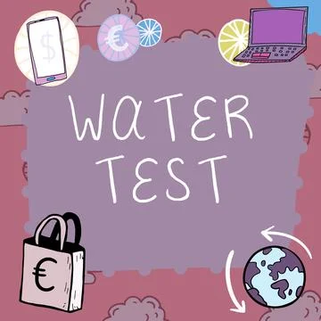 Sign displaying Water Test. Internet Concept Sampling of various liquid streams 스톡 일러스트