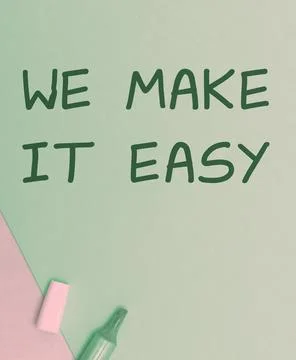 Sign displaying We Make It Easy. Internet Concept Offering solutions Stock Photos